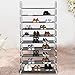 Homdox 10 Tiers Shoe Rack Fabric Shoe Tower Organizer Super Space Saving Shoe Cabinet Entryway Closet Stackable Shelves, Black