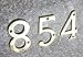 ZW Hardware A200 4 Inch Brass Bright Brass House Number 4