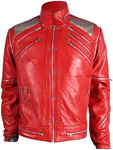Beat It Michael Jackson Thriller RED Faux Leather Jacket , XXS to 3XL