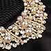 MOOCHI Women Simulated Pearls Crystal Bib Scarf Necklace Gold Plated Earrings Jewelry Set for Wedding Bride Bridesmaid Costume Statement Fashion Choker Accessories Gift