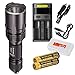 NiteCore TM03 Super Bright 2800 Lumens Cree XHP70 LED Flashlight w/ Two dedicated IMR 18650 Rechargeable Battery, Nitecore SC2 Superb Charger, Car Adapter and LumenTac Battery Organizer