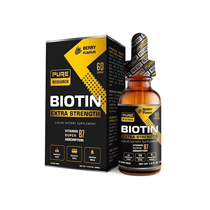 Liquid Biotin & Collagen Hair Growth Drops 50,000mcg – Biotin and Liquid Collagen Supplements for Women & Men – Supports…
