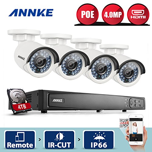 ANNKE-60MP-8Ch-Network-NVR-Security-System-with4x-40MP-POE-Outdoor-Bullet-IP-Cameras-100ft-Night-Vision-One-4TB-HDD-Included