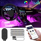Drita LED-APP-01 LED Strip, Newest Style APP Controller Interior, Infinite DIY Colors with Sound Active Function Lighting Kits for iPhone Android Smart Phone, Car Charger Included, DC 12V