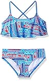 Kanu Surf Big Girls' Cindy Flounce Bikini Swimsuit, Blue, 14