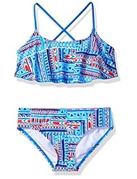 Traje de baño de 2 piezas Kanu Surf para niñas Karlie Flounce Bikini Beach Sport