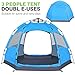 Victostar Instant Pop Up Family Camping Tent,Double Layer Waterproof 3 Season for Picnic Fishing Hiking Traveling (Blue, 4-Person)