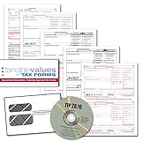 Tangible Values W-2 Laser Forms (4-Part) Kit with Envelopes Plus TFP Software for 50 Employees (2016)
