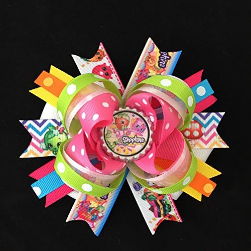 shopkins hair bow-large shopkins hair bow-over the top shopkins hair bow-boutique grosgrain shopkins bows-shopkins party favor-shopkins handmade hair bow-shopkins hair clip