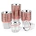 9 oz Rose Gold Plastic Cups – Pack Of 100 Clear Party Tumblers With Elegant Rose Gold Rim – Reusable & Disposable Party Supplies For Wedding, Birthday & Bachelorette Party, Baby Shower or Any Occasion