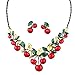 Hamer Women's Red Cherry Prom Wedding Jewelry Sets for Brides Statement Necklace and Earrings Costume Jewelry for Women