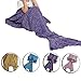 Feiuruhf Soft Mermaid Tail Blanket Handmade Living Room Sleeping Bag For Kids (purple)