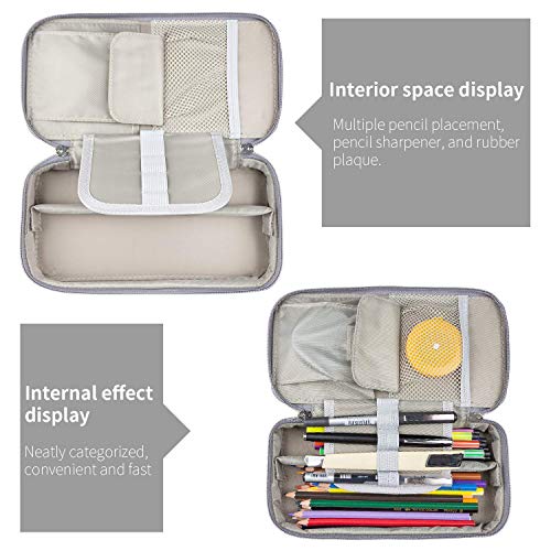 Pen Pencil Case with Double Zippers Big Capacity Pencil Pouch Durable Stationery for School Office Travel