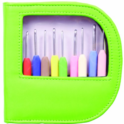 KnitPro Waves Aluminium Crochet Hook, Set of 9, Green