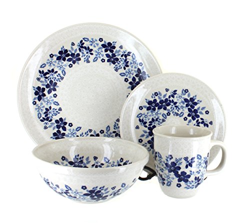 Blue Rose Polish Pottery Christiana 4 Piece Dinner Set