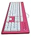 vitalASC 104-Key Large Print USB Wired 7ft, Spill-Resistant, Hot Pink and White, Durable Keyboard for Laptop, Mac, TV, and Computer (Pink)
