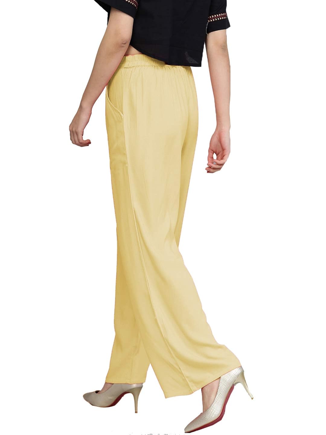saundarya palazzo pant, rayon fabric, solid colour, comfortable & stylish