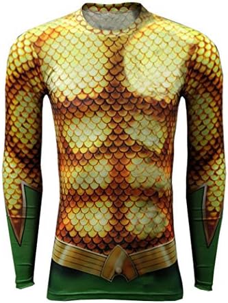 UyebrosSuperhero Shirt Long Sleeves Compression Sports Shirt Running Tee Cosplay Costume
