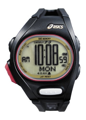 Asics Unisex Race CQAR0207 Black Polyurethane Quartz Watch with Digital Dial