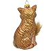 Wild Fox Blown Glass Christmas Ornament