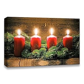 Canvas Wall Art Christmas Candles for...