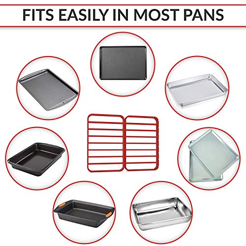 STAN BOUTIQUE Nonstick Baking/Cooling/Roasting Racks for Oven - (12" X 17") Silicone, Red