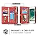 Iphone 8 Plus Leather Wallet Magnetic Phone Case Detachable Protective Case with Card Holder Folio Flip Cover, Red