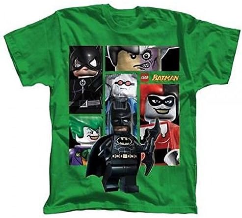 Lego Batman Villain Faces Youth Green Shirt Medium