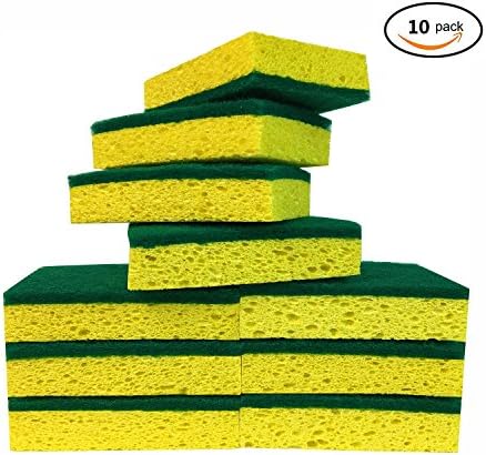 Scrub Sponge of 10 Count,Kinsky Multi-Use Scrunge Sponge for Kitchen,Bathroom