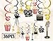 36Ct Movie Night Party Decorations Hanging Swirls - Hollywood Movie Theater Themed Bridal Shower/Birthday Party Supplies Film Backdrop