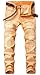 YTD Mens Distressed Ripped Biker Slim Jeans Stretched Moto Denim Pants (32, Orange)