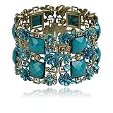 VTG Rainbow Flower Resin CZ Rhinestone Drop Bracelet Bangle