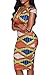 YOMISOY Women Short Sleeve V Neck Bodycon African Print Party Dashiki Dress Clothing, Multicolor, XL