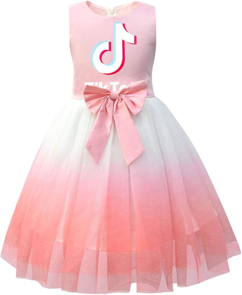 TikTok Girls Dress Net Tulle Tutu Princess Dresspink1_140cm Amazon.ca Clothing & Accessories