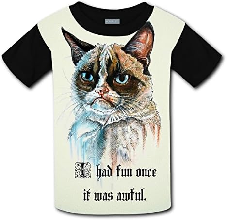 wdwiDEF2287 Fashion Cat Cartoon Kids Tee T-Shirt Short Sleeve Costume M