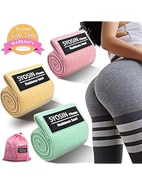 SYOSIN Resistance Bands for Legs and Butt,Fabric Exercise Bands Hip Bands Wide Booty Bands Workout Bands Sports Fitness Bands Stretch Resistance Loops Band Anti Slip Elastic (2019 Upgrade)