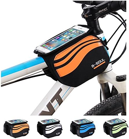 Bike Frame Bag LECCER Double Pouch Front Tube Bag with 3 in 1 Design Super Light Cycling Bike Front Bag Pannier Double Pouch for up to 5.7 inch Cellphone Phone