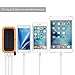Solar Charger, BESWILL 8000mAh 3 USB Ports and 21 LED light Portable Solar External Battery Power Bank Phone Charger for iPhone, iPad, Samsung, Android and other Smart Devices（Orange)