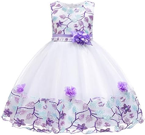 Girls Hi-Low Puffy Princess Dress Tiered Ruffled Tulle Ball Gown with Train for Baby Toddler Girls