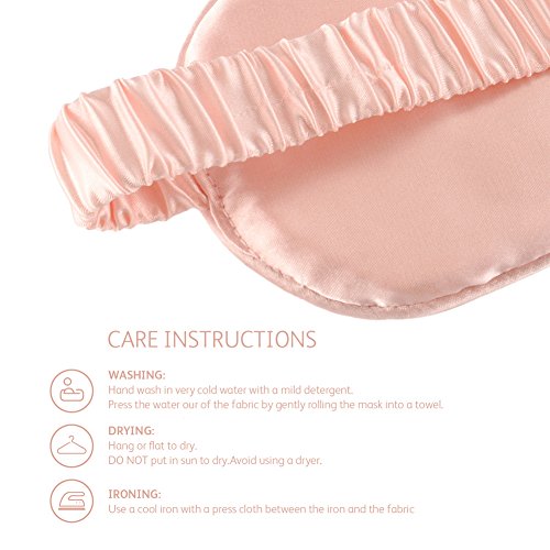 Jenleestar Natural Silk Sleep Eye Mask - 100% of the Blindfolded Sleep Mask, Soft Eye Cover Eyeshade for Night Sleeping, Travel, Nap - Best Night Blinder Eyeshade for Men Women (pink)