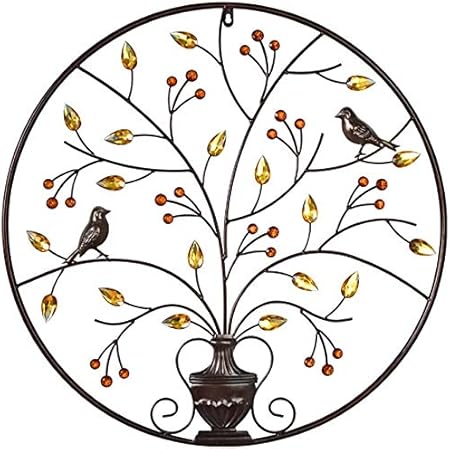 Amazon Com Tree Of Life Round Metal Tree Wall Art 30 Large Iron Tree Home Decor Xxl Rusty Tree2 Everything Else