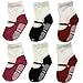 3 Pairs 12-36 Months Newborn Baby Girl Socks Toddler Girl Anti Slip Skid Mary Jane Socks Slipper Stretch Knit Shoes Socks+Thank you Card (12-36 Months)