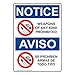 Notice Weapons of Any Kind Prohibited Bilingual OSHA Label Decal, 7x5 inch Vinyl for Alcohol/Drugs/Weapons by ComplianceSigns.com