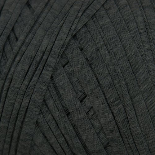 Charmkey Zpagetti T Shirt Yarn Strong Recycled Cotton Blend Ribbon 6 Super Chunky Elastic Knitting Cloth Fabric for Bag Cushion and DIY Crocheting Projects, 1 Skein, 8.82 Ounce (Deep Heather Grey)