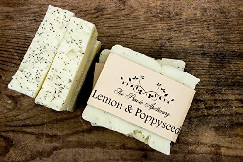 Lemon and Poppy Seed Soap-Handmade Soap-Handmade Lemon Soap-Homemade Soap-Essential Oil-Exfoliating-By The Prairie Apothecary