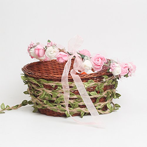Tenn Well 66Ft Natural Jute Twine, 5MM Burlap Leaf Ribbon with Artificial Vine Green Leaves for Wedding Home Garden - Thumbnail 6