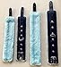 Aoomoi Premium Leather Bed Straps Kits, Adjustable Comfortable Wrist and Ankle Handcuffs - Black & Blue