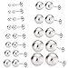 Sterling Silver Gold Rose Plated Round Ball Stud Earrings for Women Men Teen, 2mm-16mm