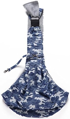 Geega Pet Hand Free Light Weight Reversible Soft Comfortable Washable Small Medium Dog Cat Rabbit Puppy Kitty Outdoor Travel Bag Tote Purse with Adjustable Shoulder Strap and Hasp (Grey Outdoor)