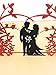 Wedding and anniversary Handmade 3D pop-up card with romantic couple under an arch of beautiful flowers. Ideal complement to flowers for delivery Valentines Day Gift I LOVE YOU